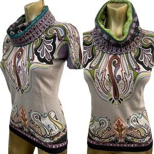 Etro Multicolor Cowl Neck Sweater
